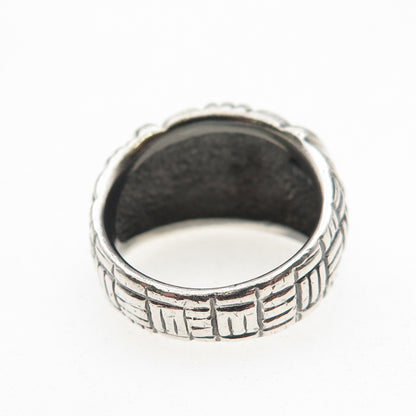 ESPO Joseph Esposito Sterling Silver Vintage Ribbed Dome Oxidized Ring Size 6
