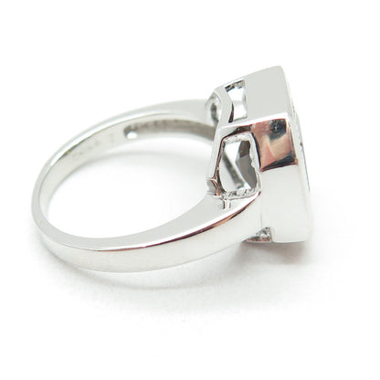 925 Sterling Silver Real Cushion-Cut Smoky Quartz Ring Size 7