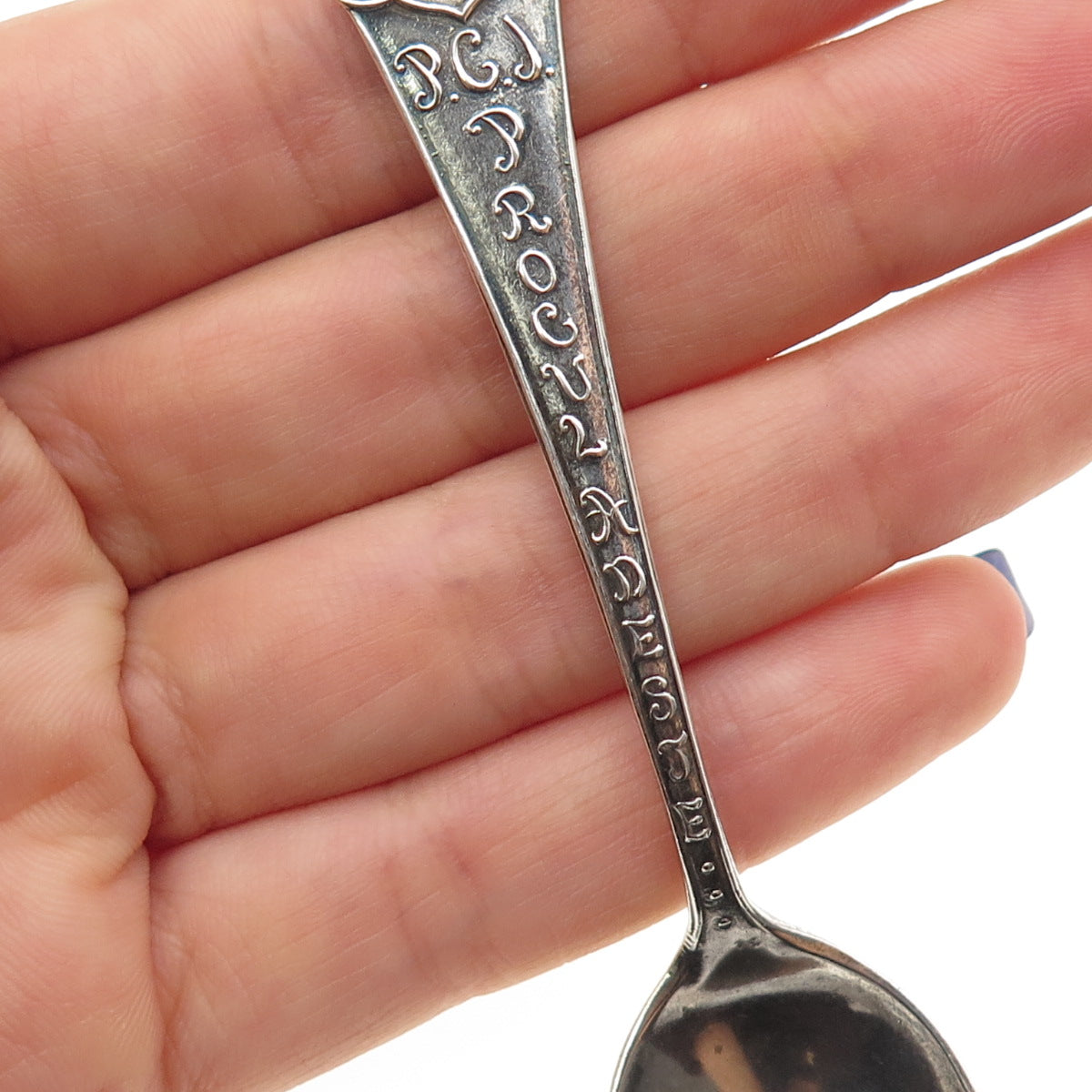 G.W. Shiebler & Co. 925 Sterling Antique Art Deco States Cities Coffee Spoon