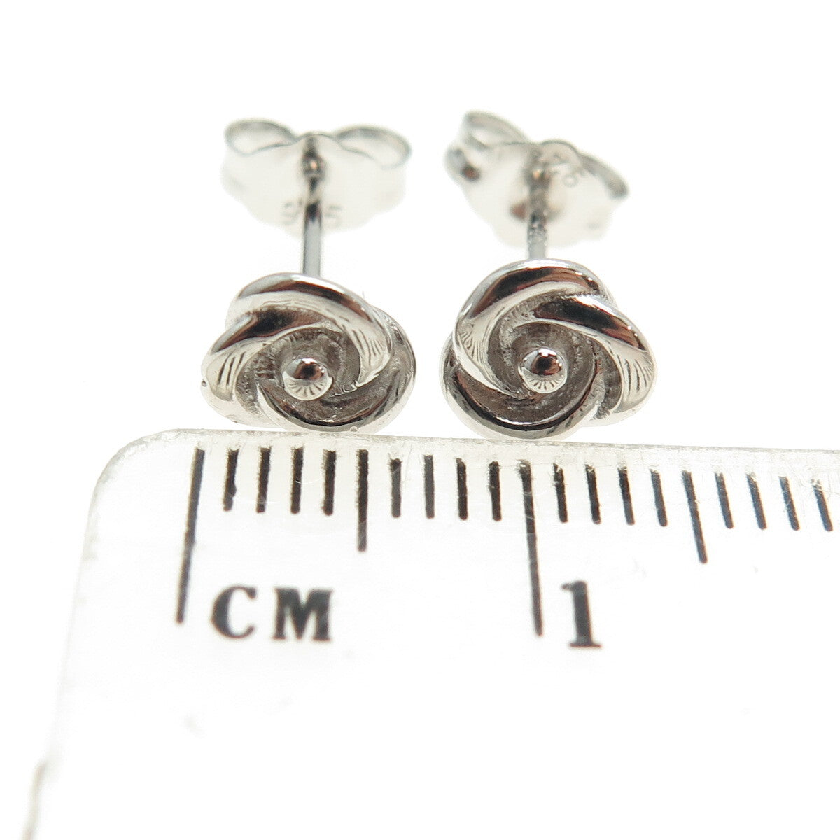 925 Sterling Silver Rose Flower Stud Earrings