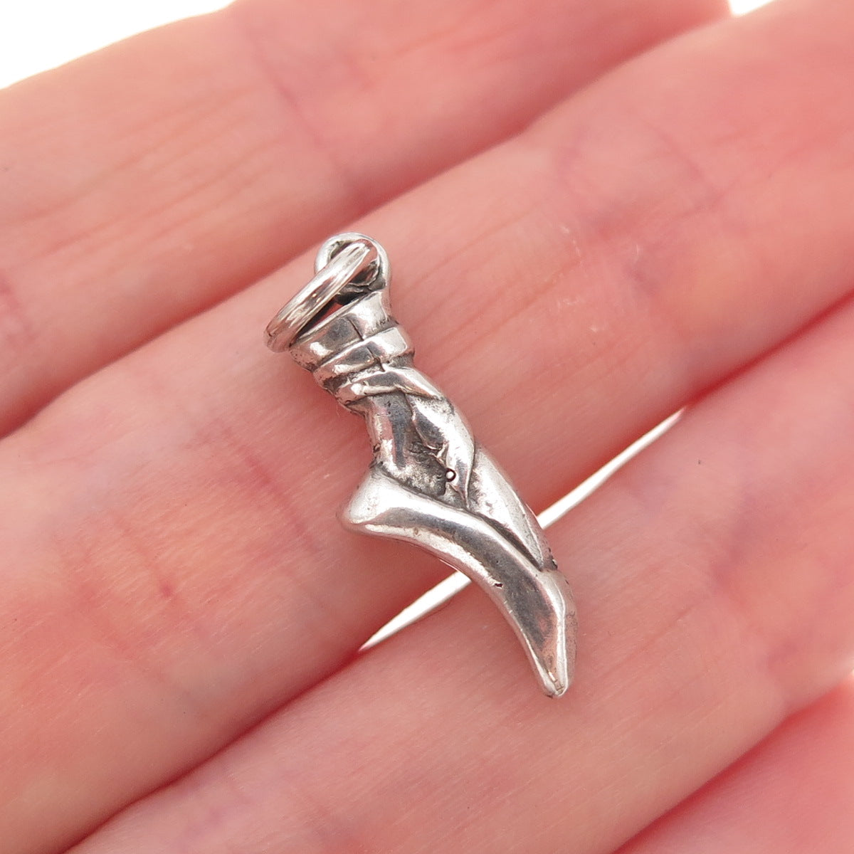 925 Sterling Silver Vintage Ballerina Oxidized 3D Charm Pendant