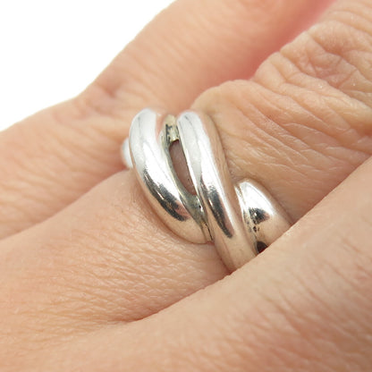 925 Sterling Silver Vintage Ribbed Ring Size 6.25