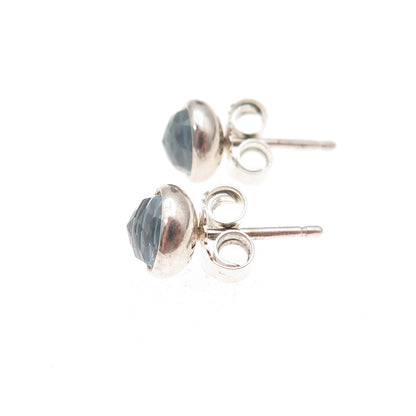 Pandora 925 Sterling Silver Blue Crystal March Birthstone Stud Earrings