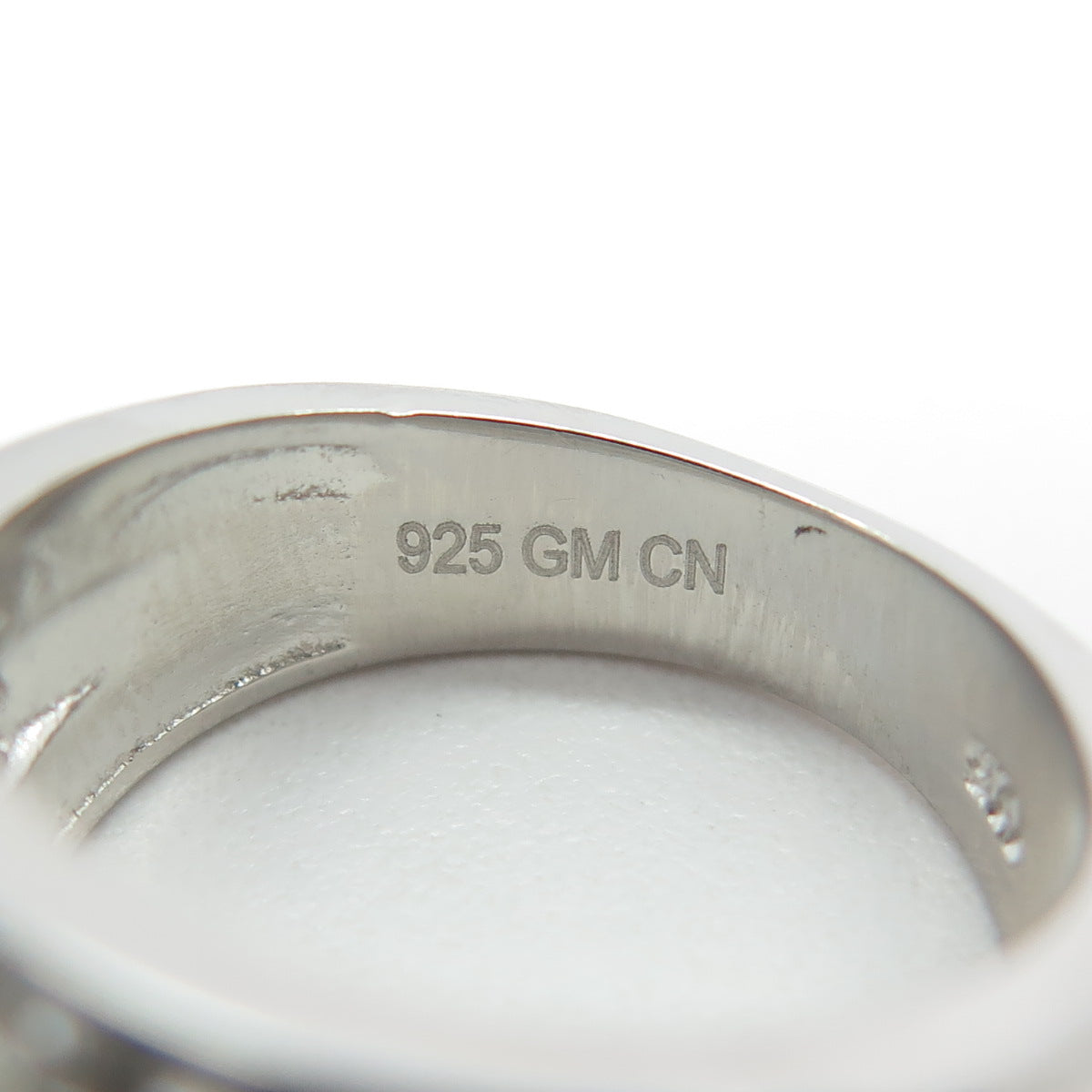 925 Sterling Silver Princess-Cut Shaped C Z Ring Size 6.5