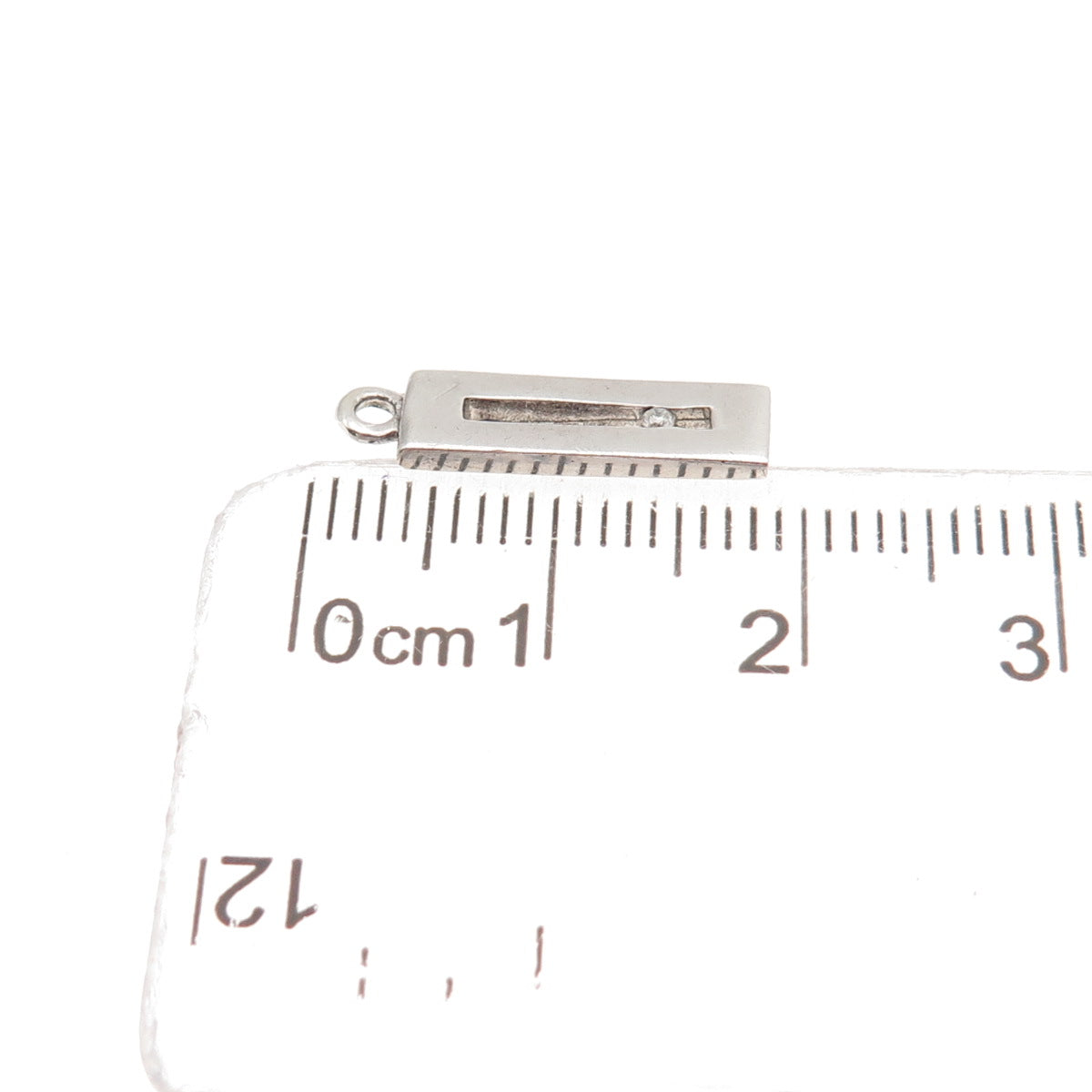 925 Sterling Silver Real Round-Cut Diamond Accent Mini Charm Pendant