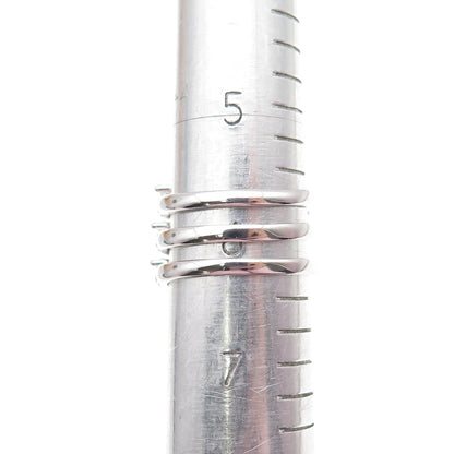 925 Sterling Silver Marquise & Round-Cut C Z Multi-Row Ring Size 6.25