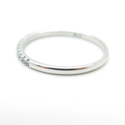 925 Sterling Silver Round-Cut Shaped C Z Band Ring Size 6