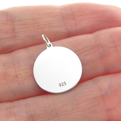 925 Sterling Silver Purple Pink Enamel It's A Girl Crown Minimalist Pendant