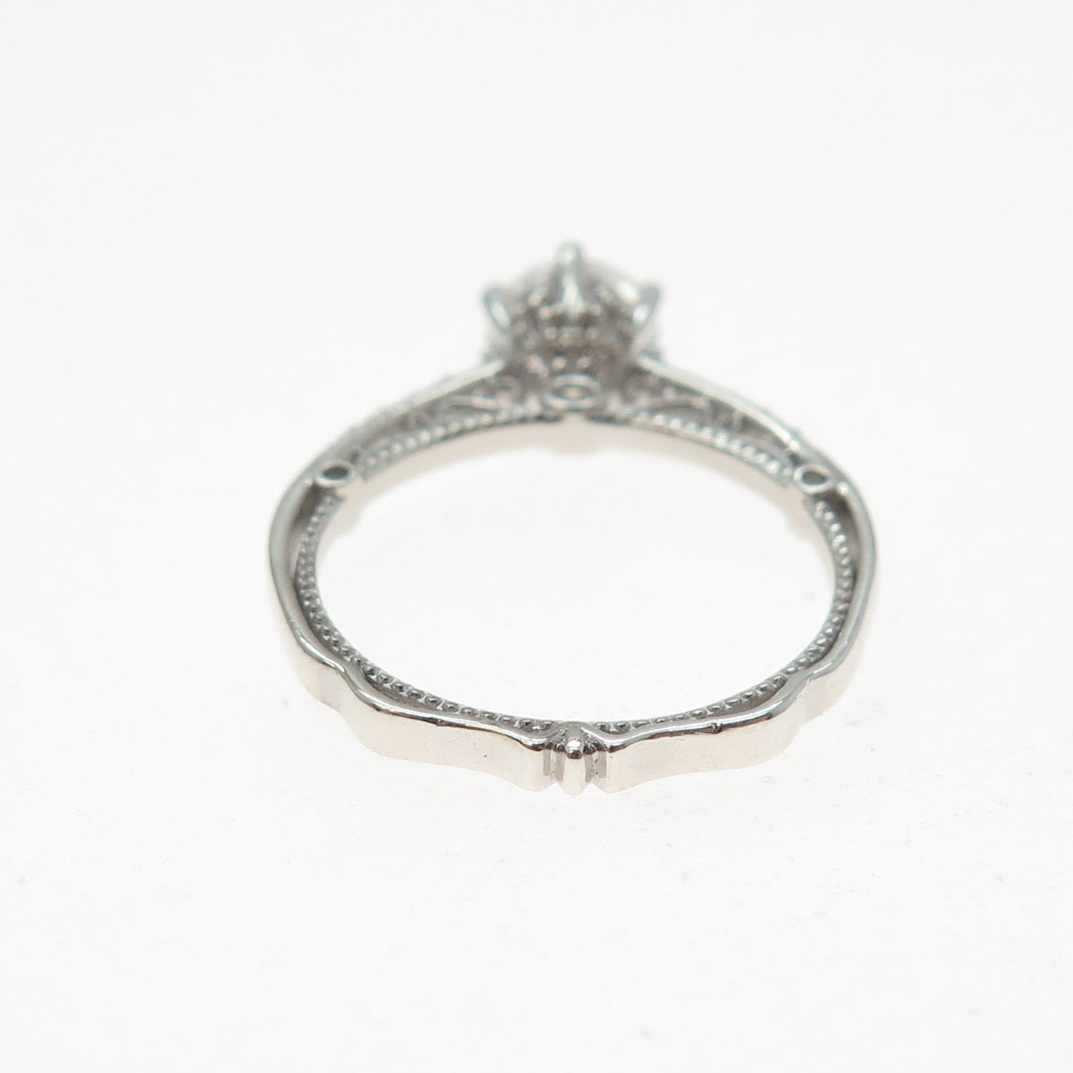 925 Sterling Silver Round-Cut C Z Engagement Ring Size 7.25