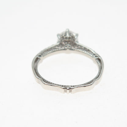 925 Sterling Silver Round-Cut C Z Engagement Ring Size 7.25