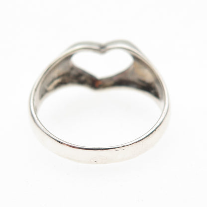 Chapal Zenray 925 Sterling Silver Vintage Open Heart Ring Size 7.25