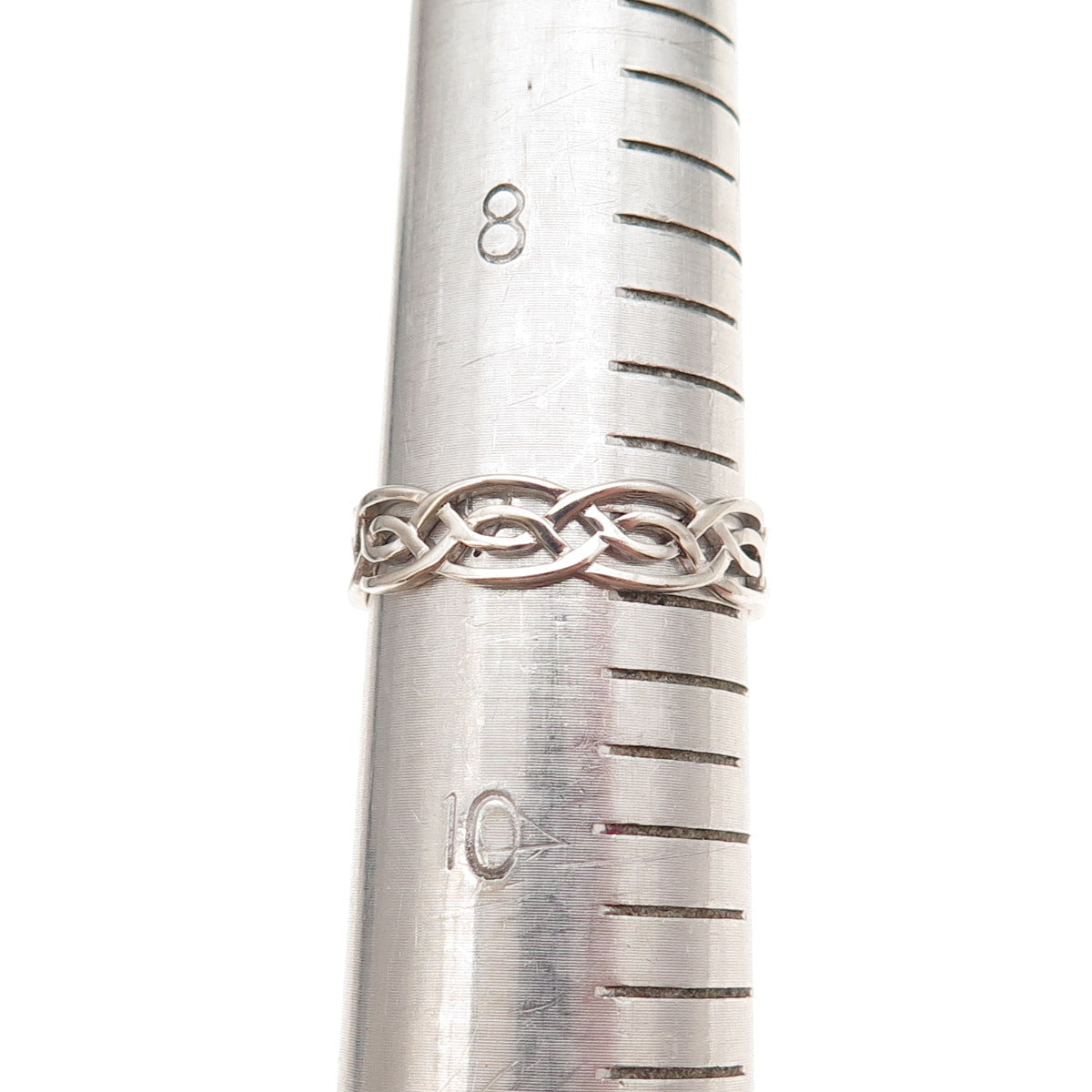 925 Sterling Silver Vintage Woven Band Ring Size 9.25