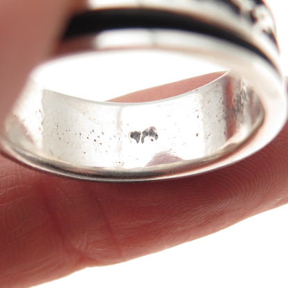 925 Sterling Silver Vintage Dolphin Oxidized Rotating Band Ring Size 9