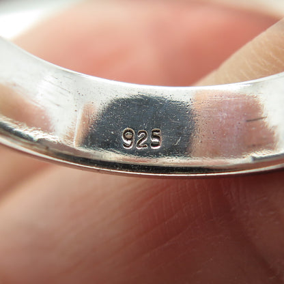 925 Sterling Silver Vintage Wheat Link Oxidized Band Ring Size 6.75