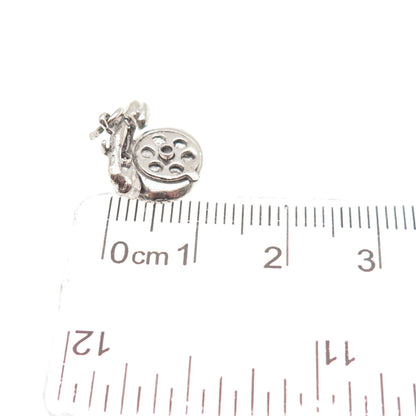 925 Sterling Silver Vintage I Love You Rotary Phone 3D Mini Charm Pendant