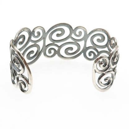 ROSS SIMONS Sterling Silver Vintage Modernist Swirl Adjustable Bracelet 6.75"