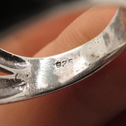 925 Sterling Silver Vintage Ribbed Ring Size 7.75
