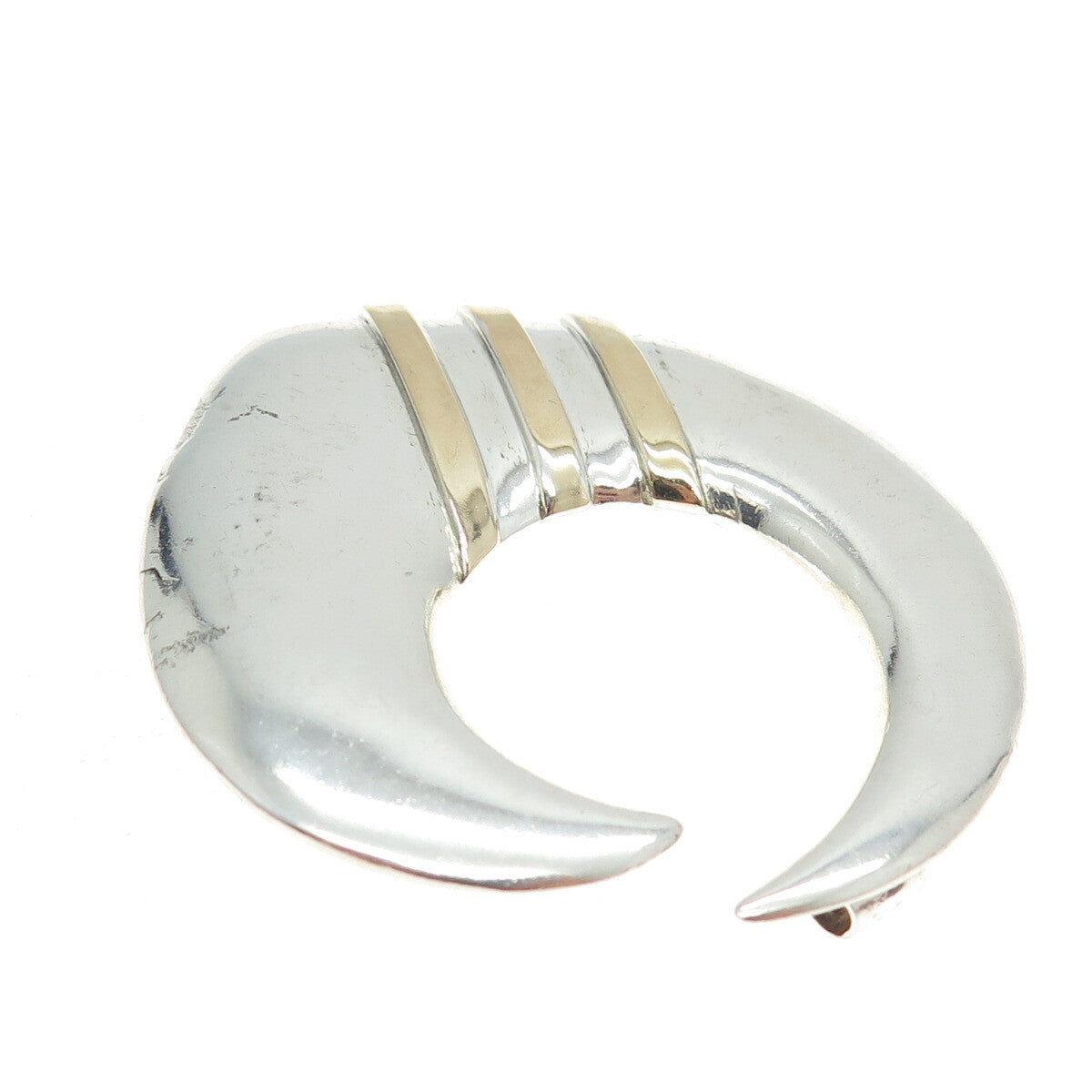 CIANI 925 Sterling Silver & 14K Yellow Gold Vintage Modernist Pendant