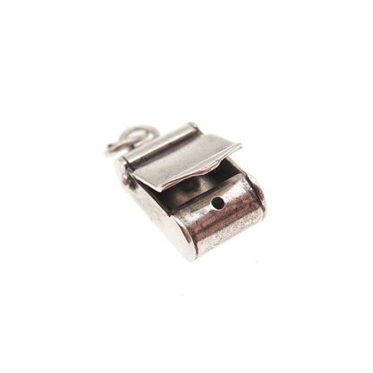 925 Sterling Silver Antique Art Deco Mail Box 3D Mini Open Charm Pendant