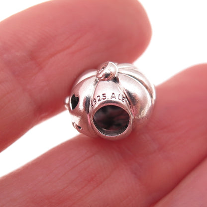 Pandora 925 Sterling Silver Halloween Pumpkin Slide Bead Charm