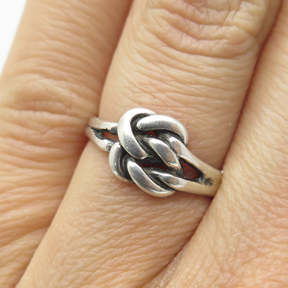 925 Sterling Silver Vintage Double Mariner Lone Knot Ring Size 5