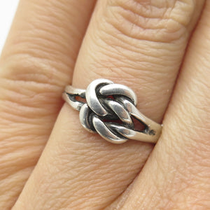 925 Sterling Silver Vintage Double Mariner Lone Knot Ring Size 5