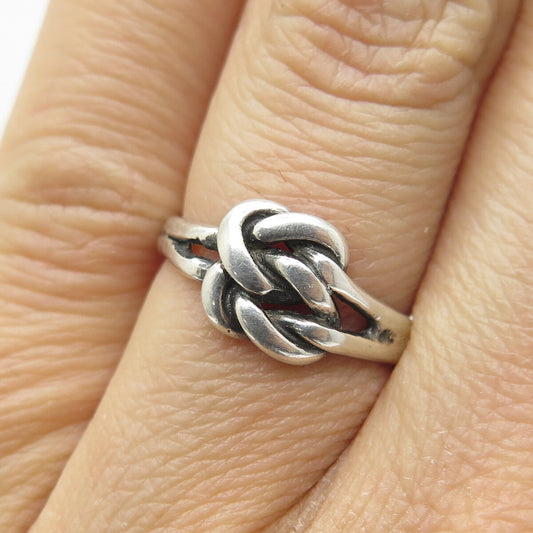 925 Sterling Silver Vintage Double Mariner Lone Knot Ring Size 5
