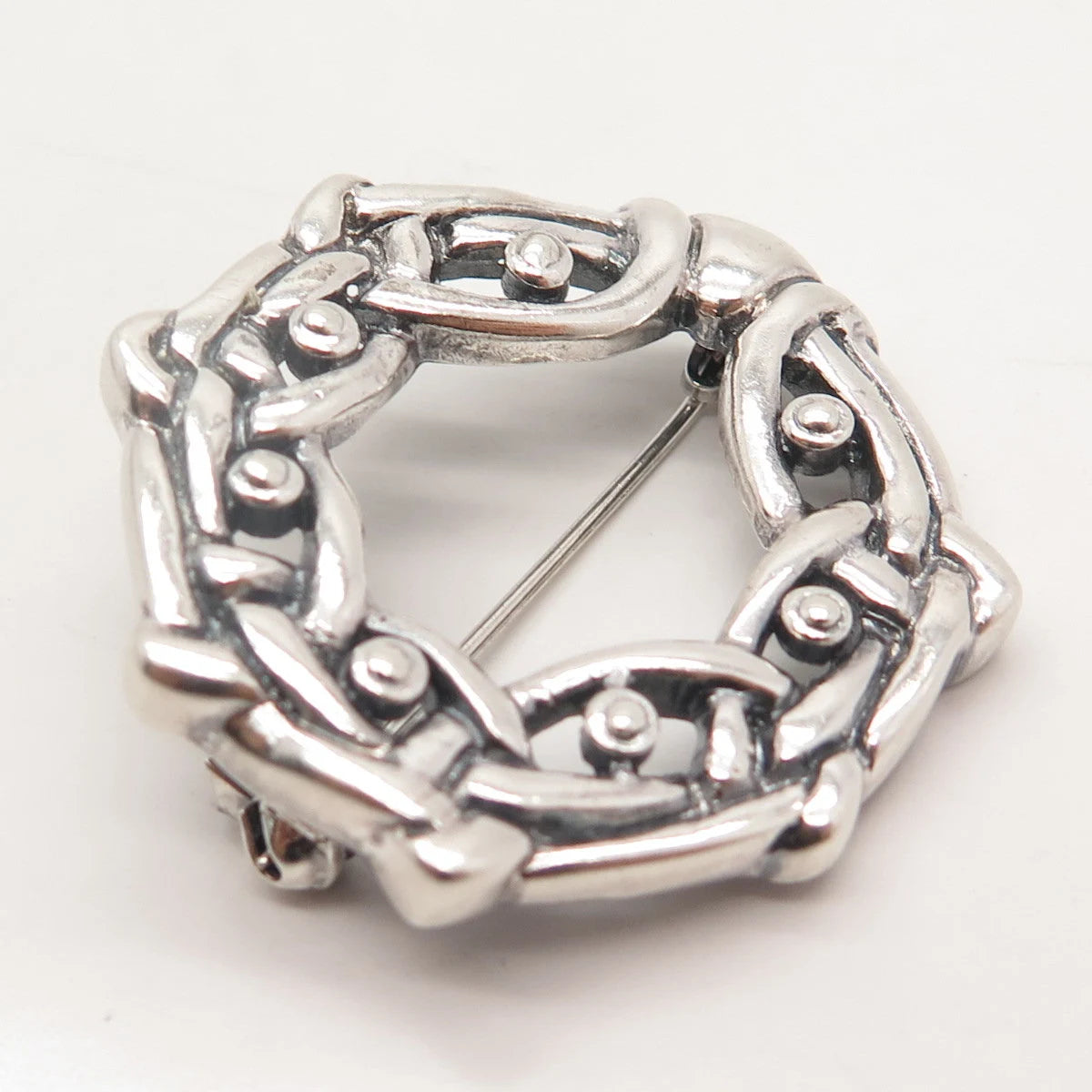 925 Sterling Silver Vintage Italy Ornate Pin Brooch