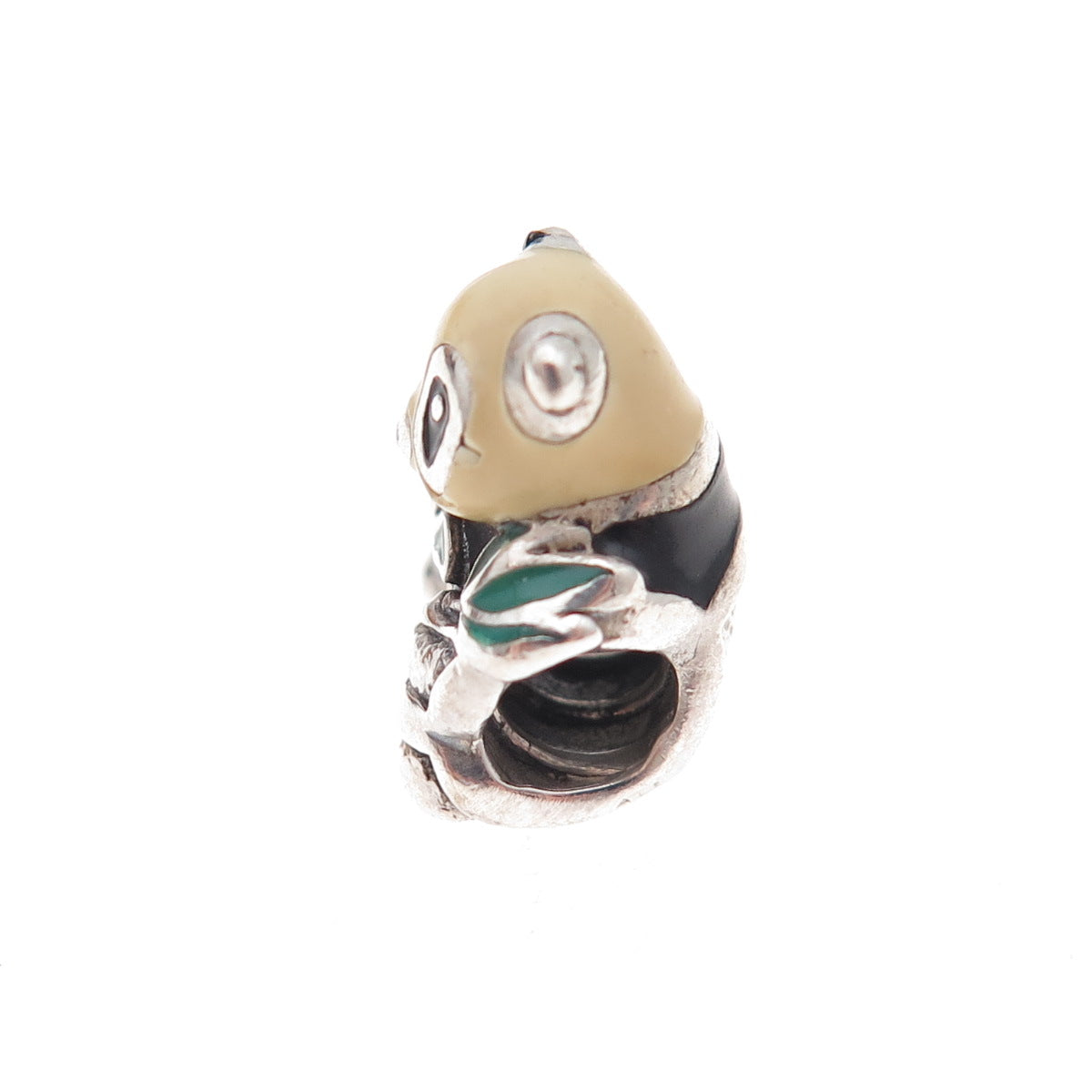 Pandora 925 Sterling Silver Enamel Sweet Panda Slide Bead Charm