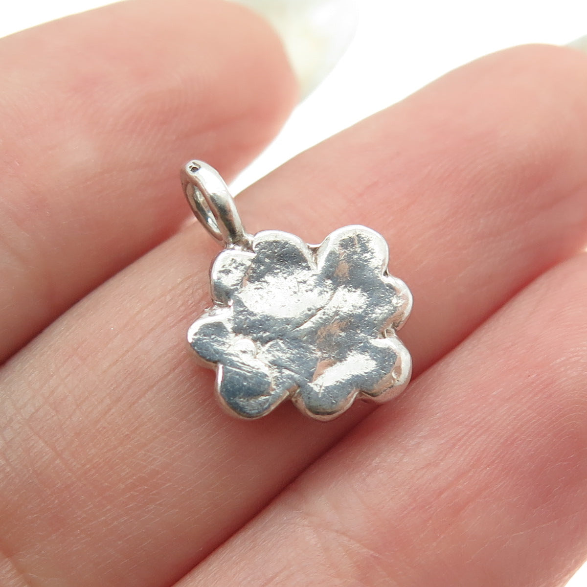 925 Sterling Silver Vintage Abstract Clover for Good Luck Pendant