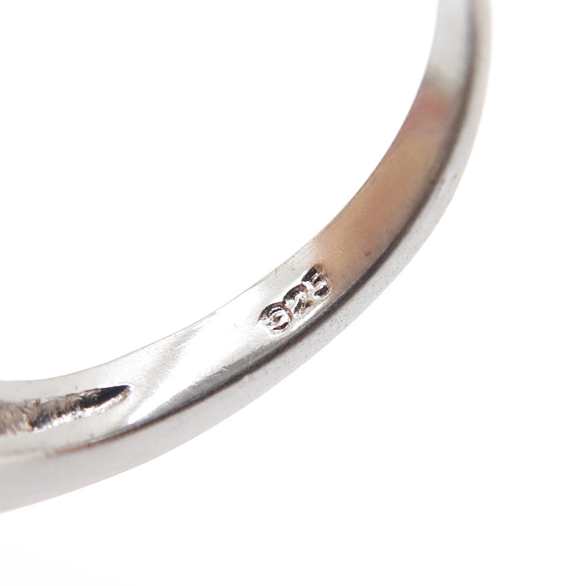 925 Sterling Silver Vintage Heart-Cut Pink C Z Spiral Ring Size 5