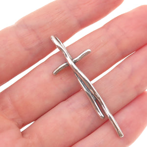 Silpada 925 Sterling Silver Vintage Great Impressions Twig Cross Charm Pendant