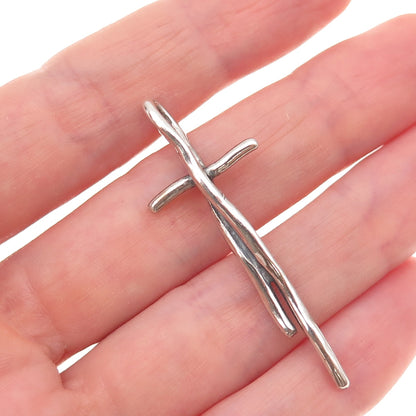 Silpada 925 Sterling Silver Vintage Great Impressions Twig Cross Charm Pendant