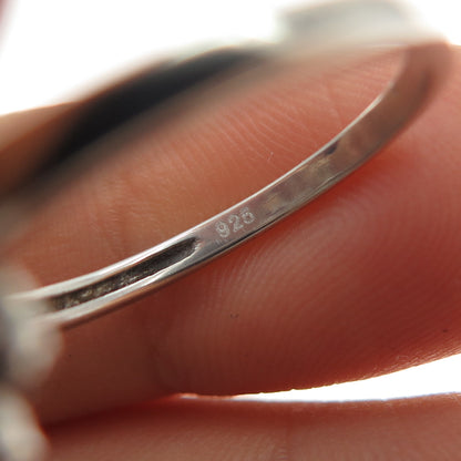 925 Sterling Silver Vintage Oval & Round-Cut C Z Butterfly Ring Size 9