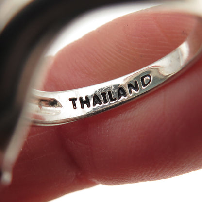 925 Sterling Silver Vintage Real Larimar Modernist Ring Size 6