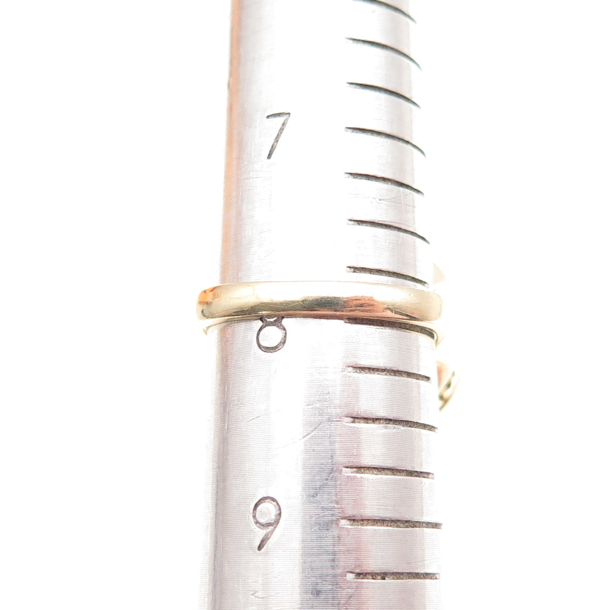 925 Sterling Silver Gold Plated Vintage Real Diamond & Emerald Ring Size 8