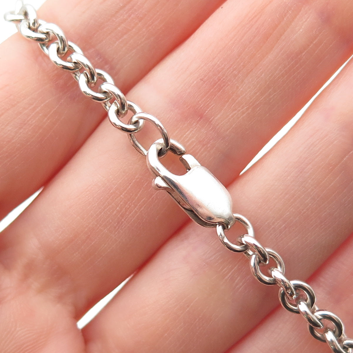 925 Sterling Silver 14K Gold Vintage Real Pearl Station Chain Necklace 16"