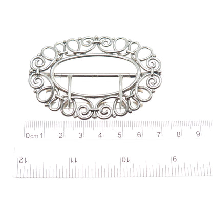 THOMAS F. BROGAN CO. 925 Sterling Silver Antique Art Deco Spiral Belt Buckle