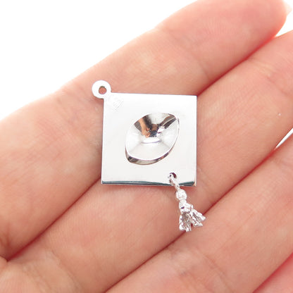 TOWN & COUNTRY 925 Sterling Silver Vintage Graduation Day Charm Pendant