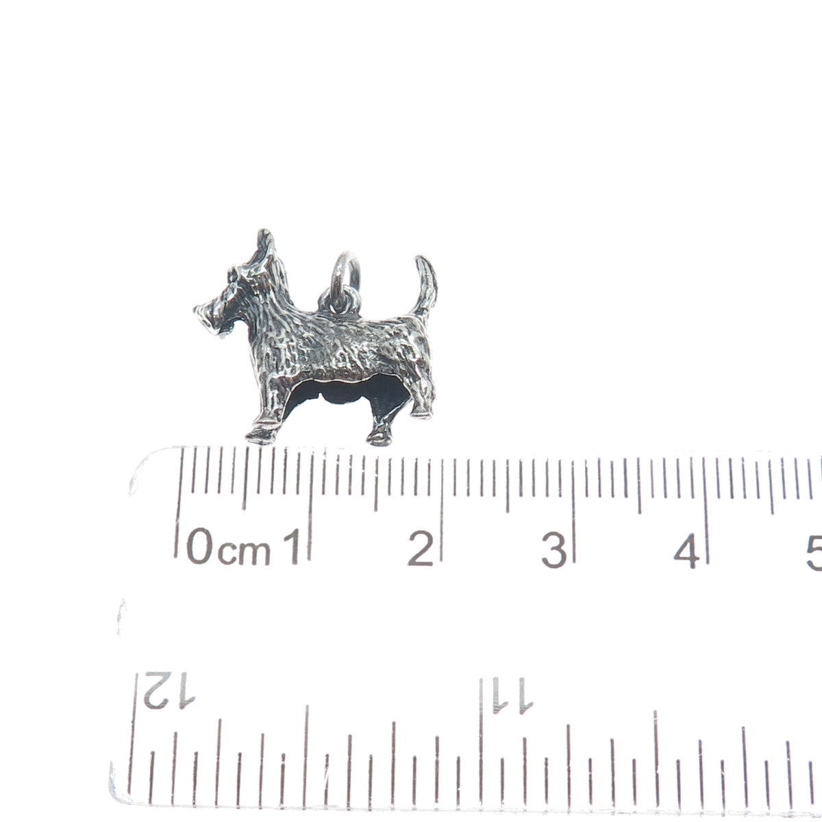 925 Sterling Silver Vintage Scottish Terrier Dog Minimalist Charm Pendant