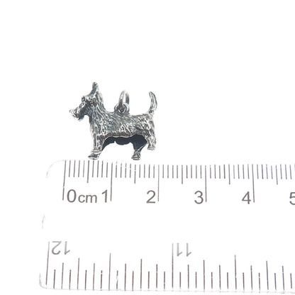 925 Sterling Silver Vintage Scottish Terrier Dog Minimalist Charm Pendant