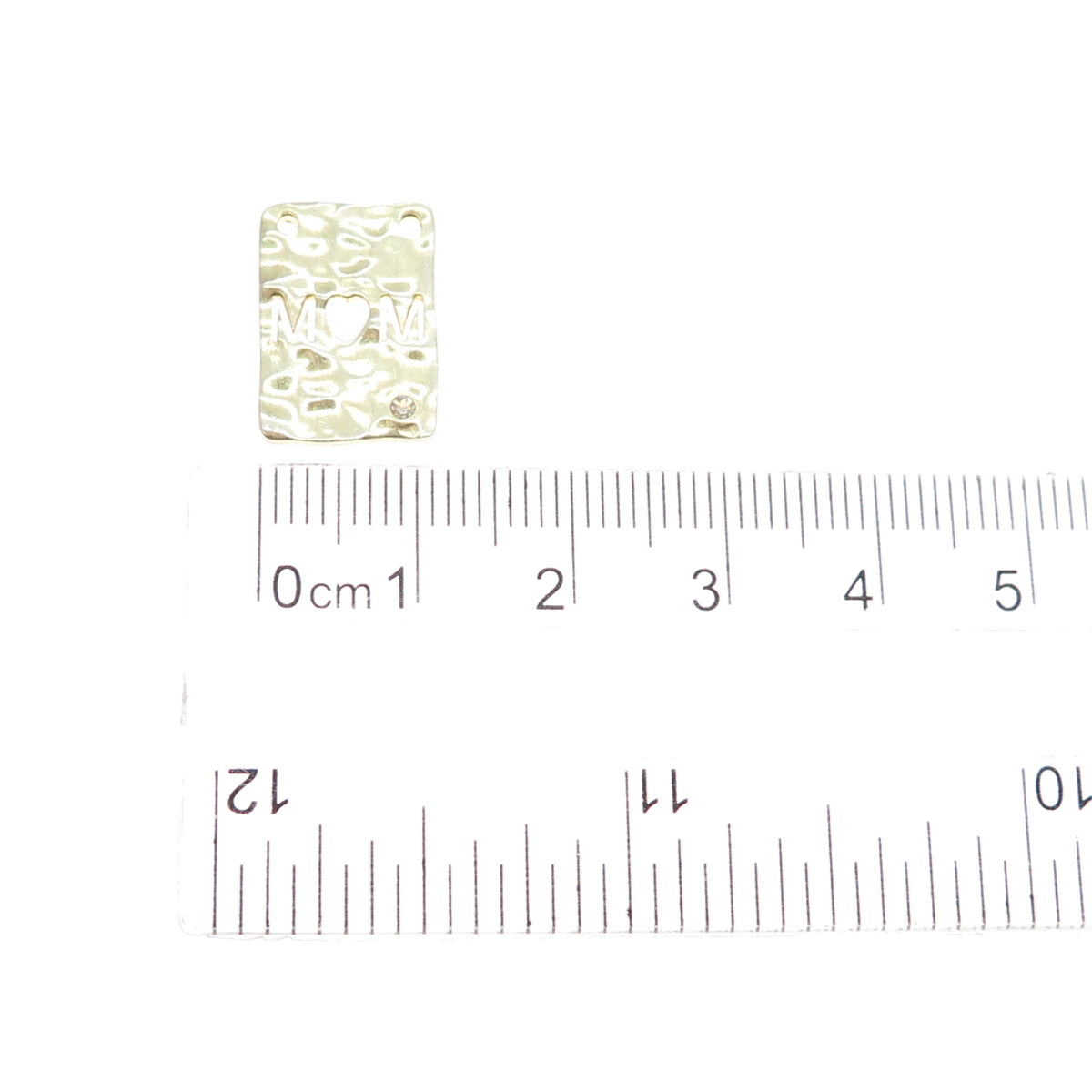 925 Sterling Silver Gold Plated Real Diamond Mom Heart Minimalist Slide Pendant