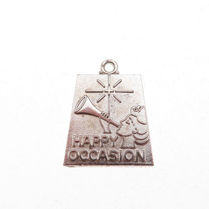 925 Sterling Silver Vintage Happy Occasion Charm Pendant