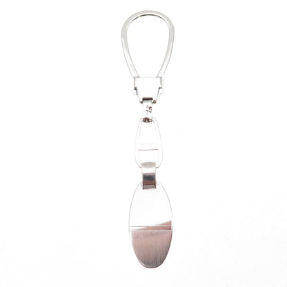 925 Sterling Silver Vintage Italy Oval Tag Key Chain Fob Holder