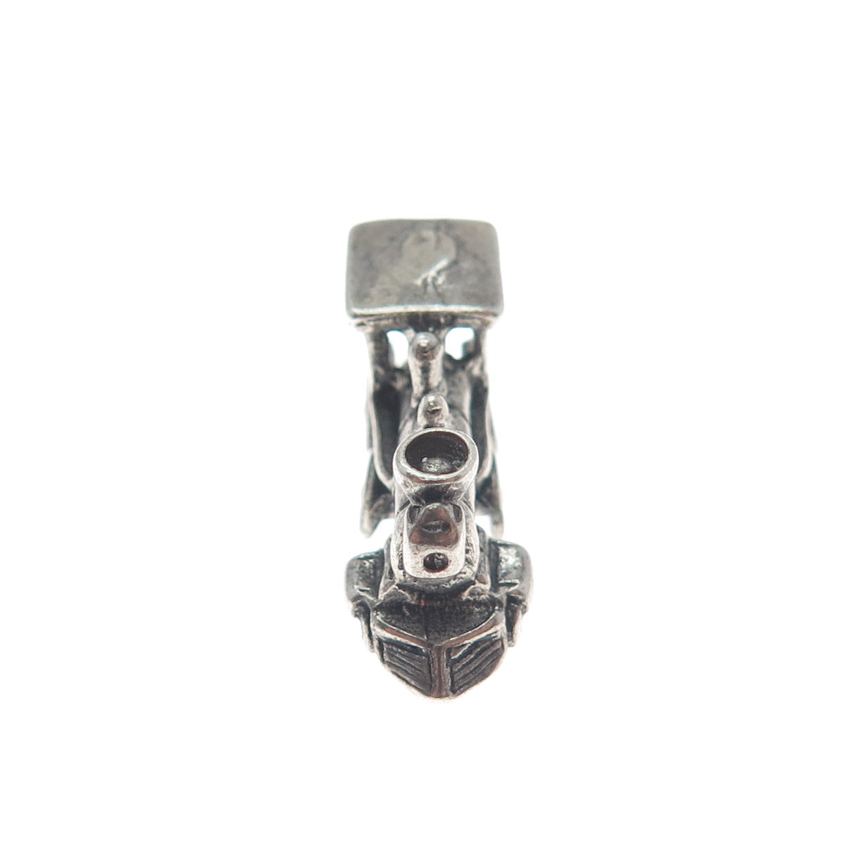 925 Sterling Silver Vintage Steam Train 3D Oxidized Pendant