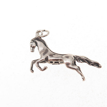 Wheeler Mfg. 925 Sterling Silver Vintage Horse Oxidized Charm Pendant