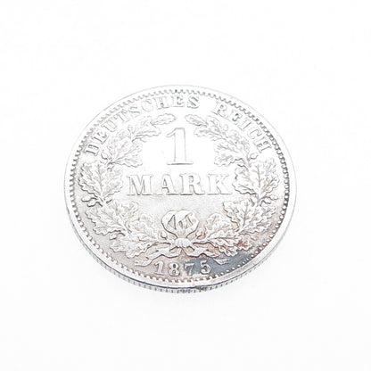 900 Silver Antique 1875 Germany Emperor Wilhelm I 1 Mark Duetsches Reich Coin