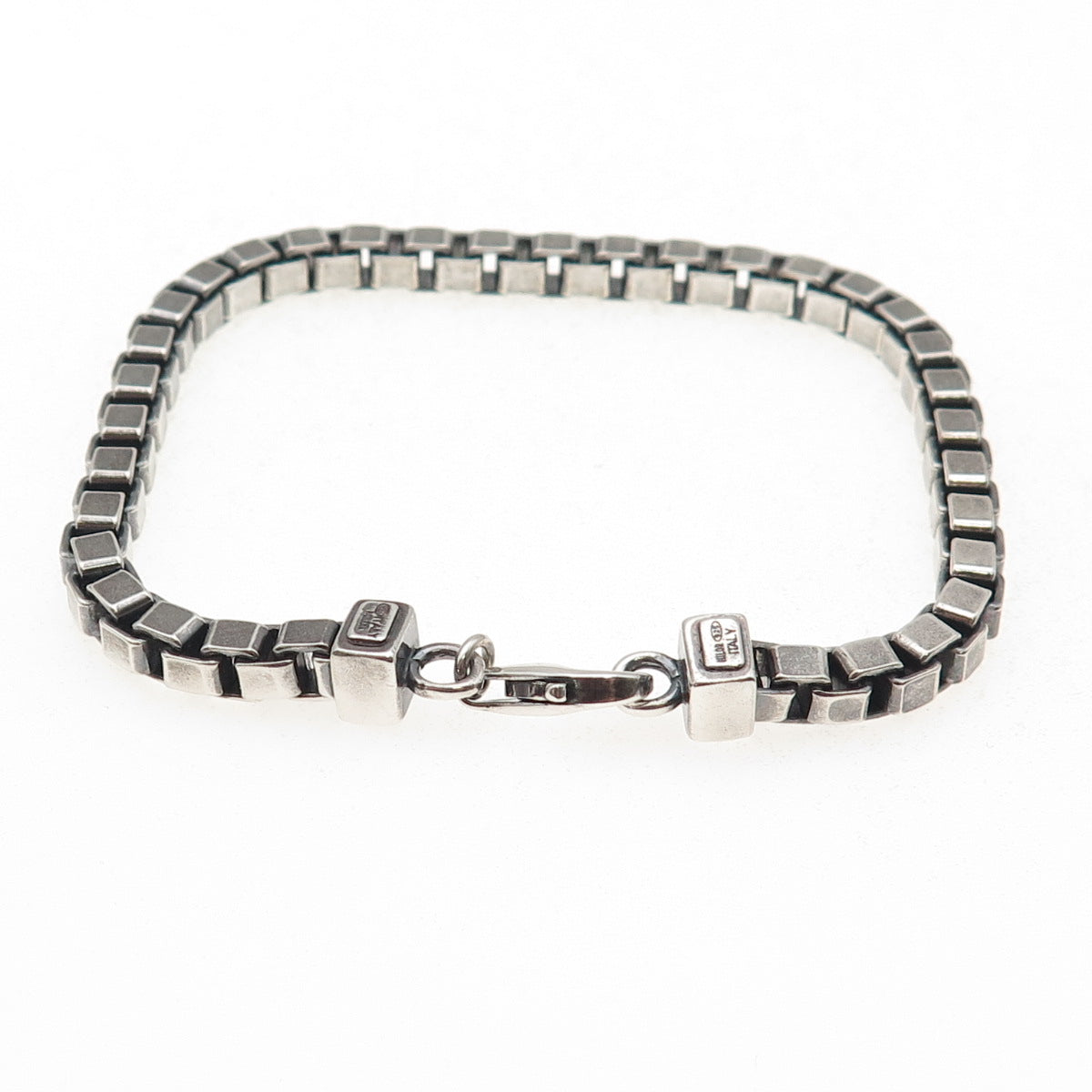 Milor 925 Sterling Silver Vintage Italy Venetian Link Bracelet 7.5"