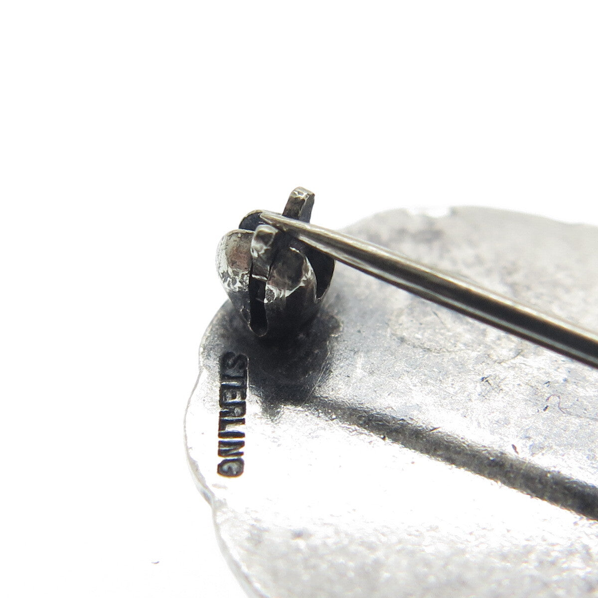 925 Sterling Silver Antique First National Bank 1864-1930 Oxidized Pin Brooch