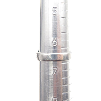 925 Sterling Silver Vintage Modernist Ribbed Oxidized Ring Size 6.75